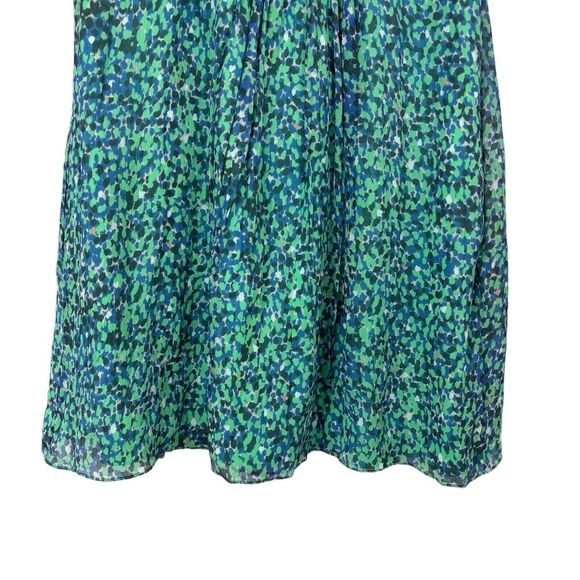 J. Crew Sweet Meadow Silk Midi Dress Women's Blue Green Watercolor Dots Size 4 - Picture 4 of 10